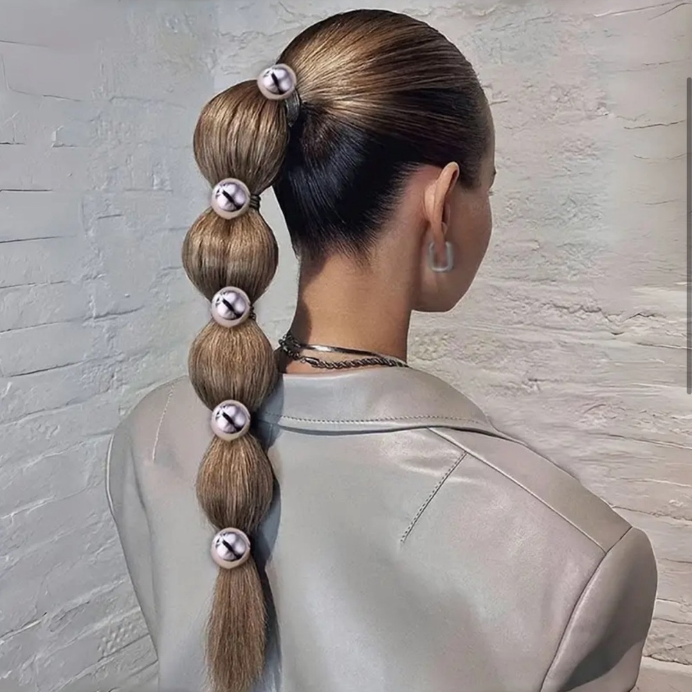 Set of 5 Chic Metallic Hair Elastic Rope 🤩🔥